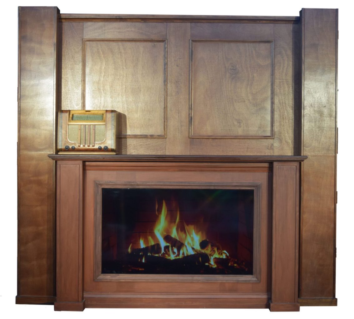 Wooden Wall Panels with Fire Place