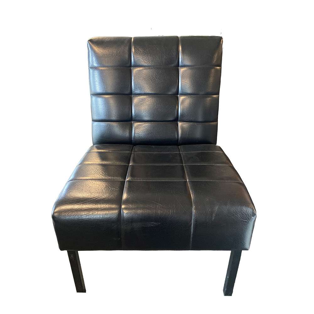 Black Faux Leather Chair