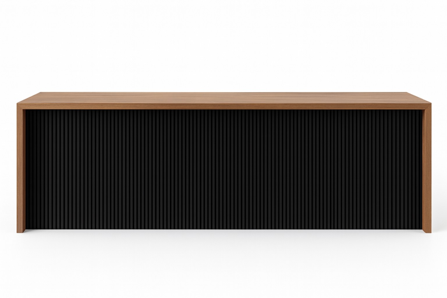 Bar Unit - Double - Black Ribbed - Timber Top